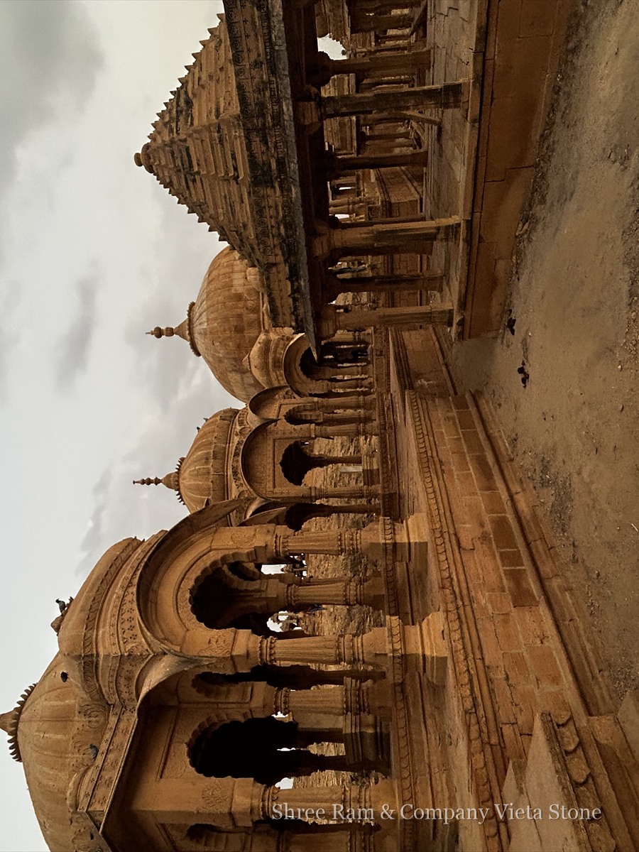 Gazebos - Hand-carved Rajasthani royal pink sandstone garden chhatri - Shree Ram & Company Vijeta Stone