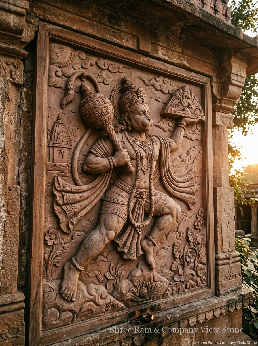Hanuman Ji Stone Art & Mural Architectural Handcrafted Natural Stone Carving - Shree Ram & Company Jaipur - View 1