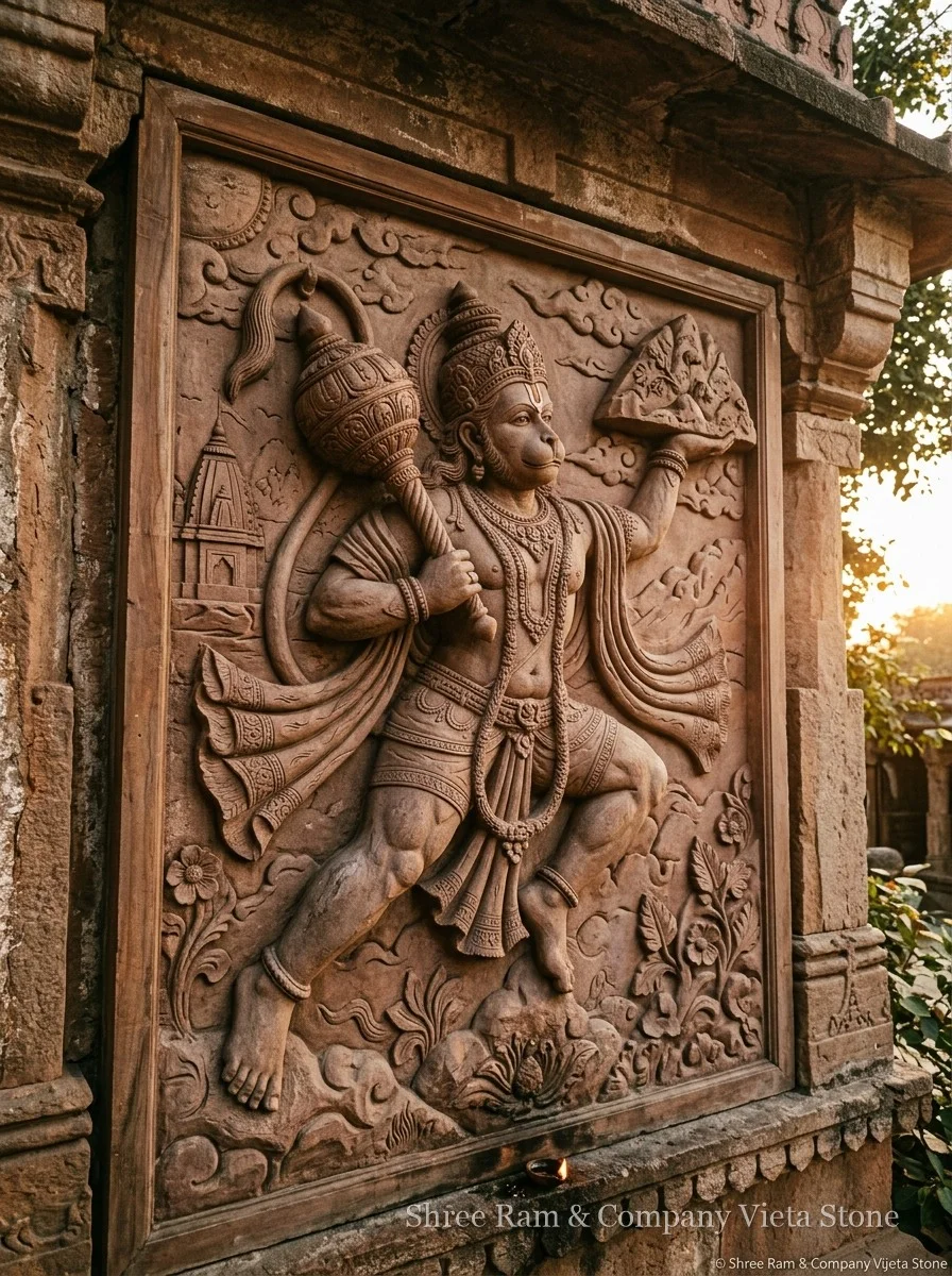 Hanuman Ji Stone Art & Mural Architectural Handcrafted Natural Stone Carving - Shree Ram & Company Jaipur - View 1