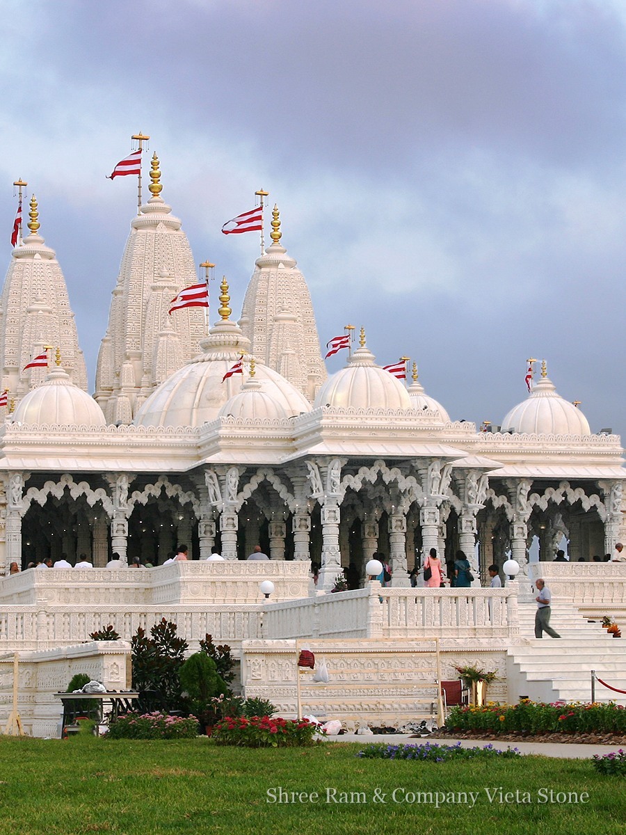 Pooja Rooms - Complete luxury white marble mandir sanctum interior - Shree Ram & Company Vijeta Stone