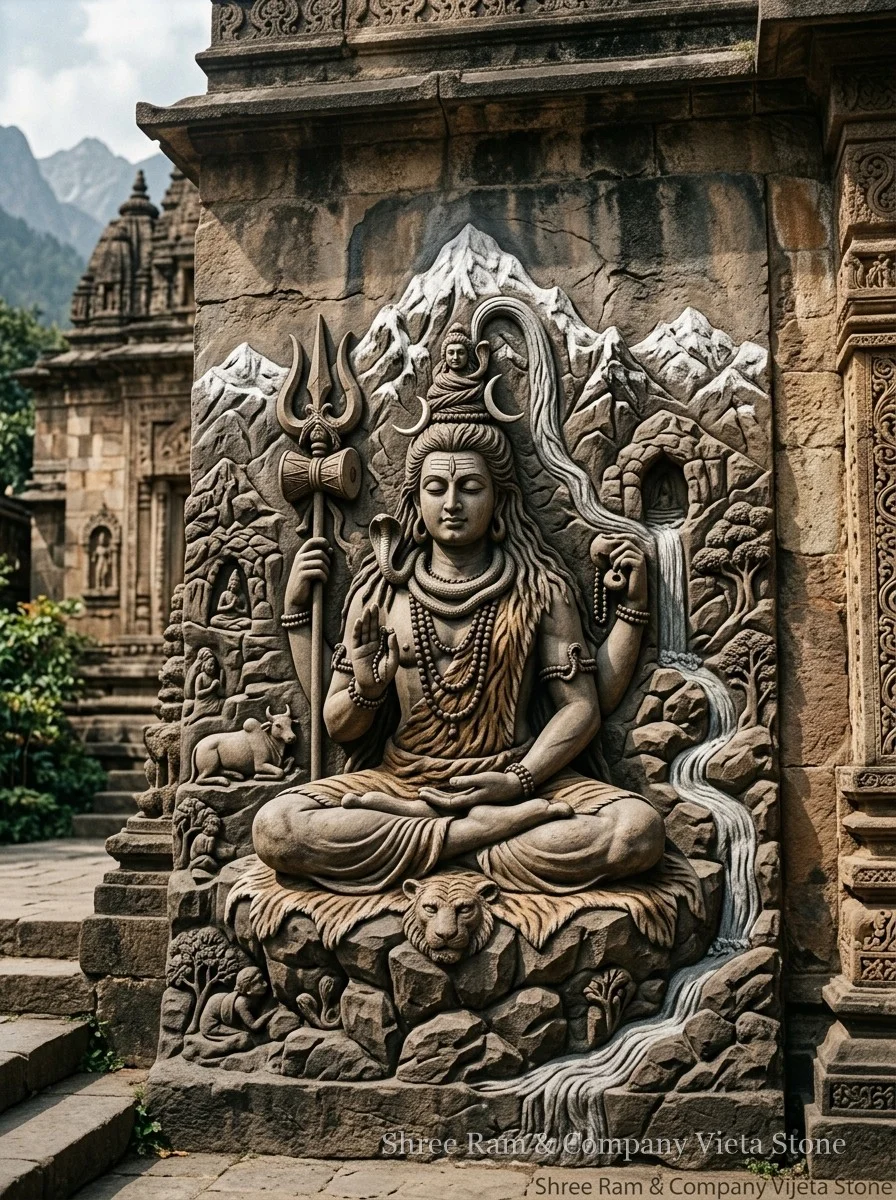 Shiv Ji Stone Art & Mural Architectural Handcrafted Natural Stone Carving - Shree Ram & Company Jaipur - View 1