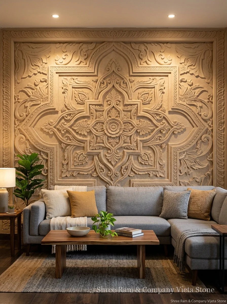 Explore Sofa Wall Stone Carving - Shree Ram & Company Vijeta Stone